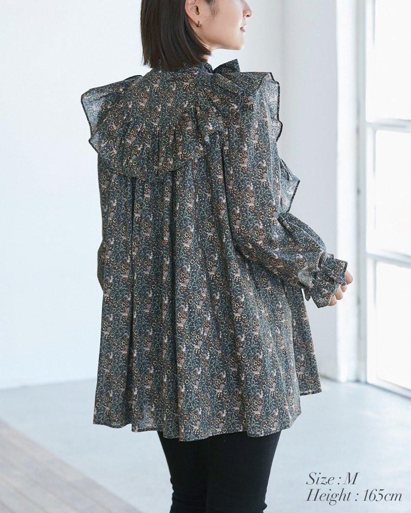 再入荷】スクワロルプリントボウタイチュニック(ダークグリーン