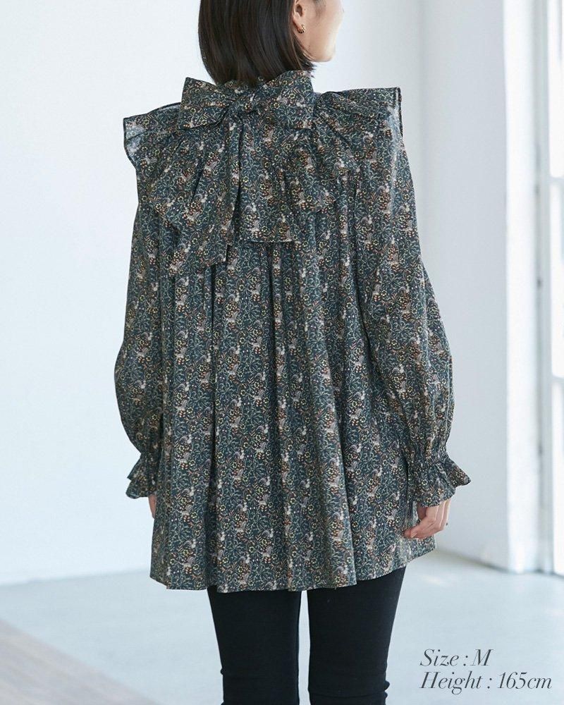 再入荷】スクワロルプリントボウタイチュニック(ダークグリーン