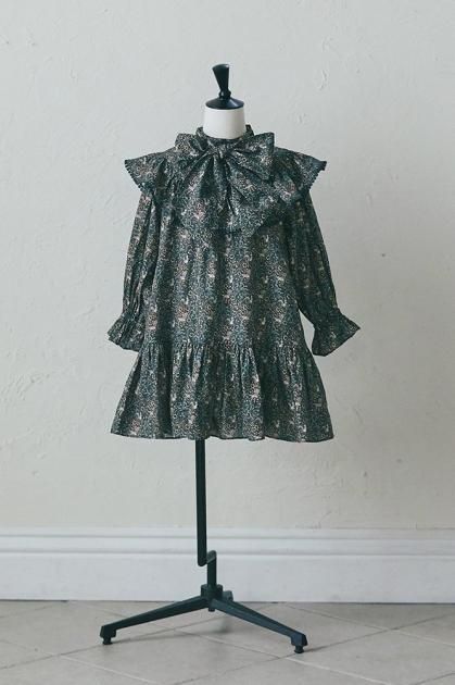 【再入荷】スクワロルプリントKIDSワンピース(ダークグリーン)