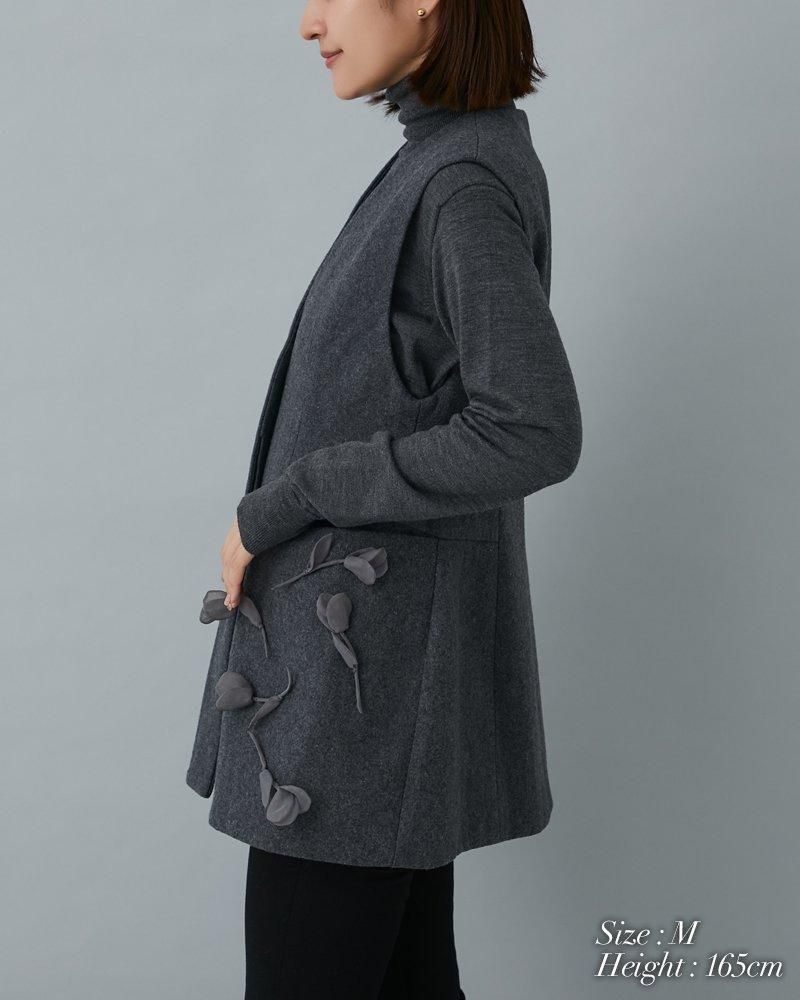 再入荷】オーガンジーモチーフジレ(グレー) - seventen