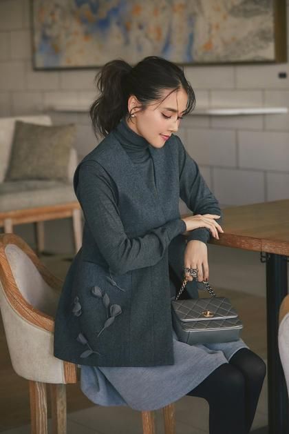 【再入荷】オーガンジーモチーフジレ(グレー)