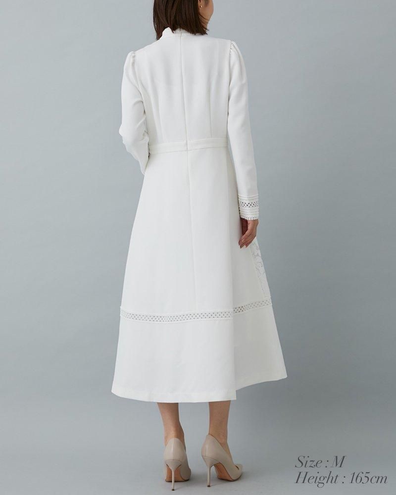 セブンテン　　ワンピース レースブロッキングワンピース(グレー) - seventen