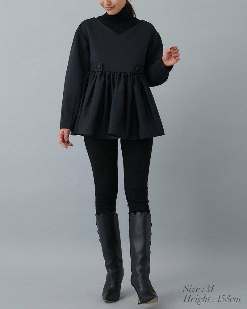 20％off】ビッグカラーブラウス(ブラック) - seventen