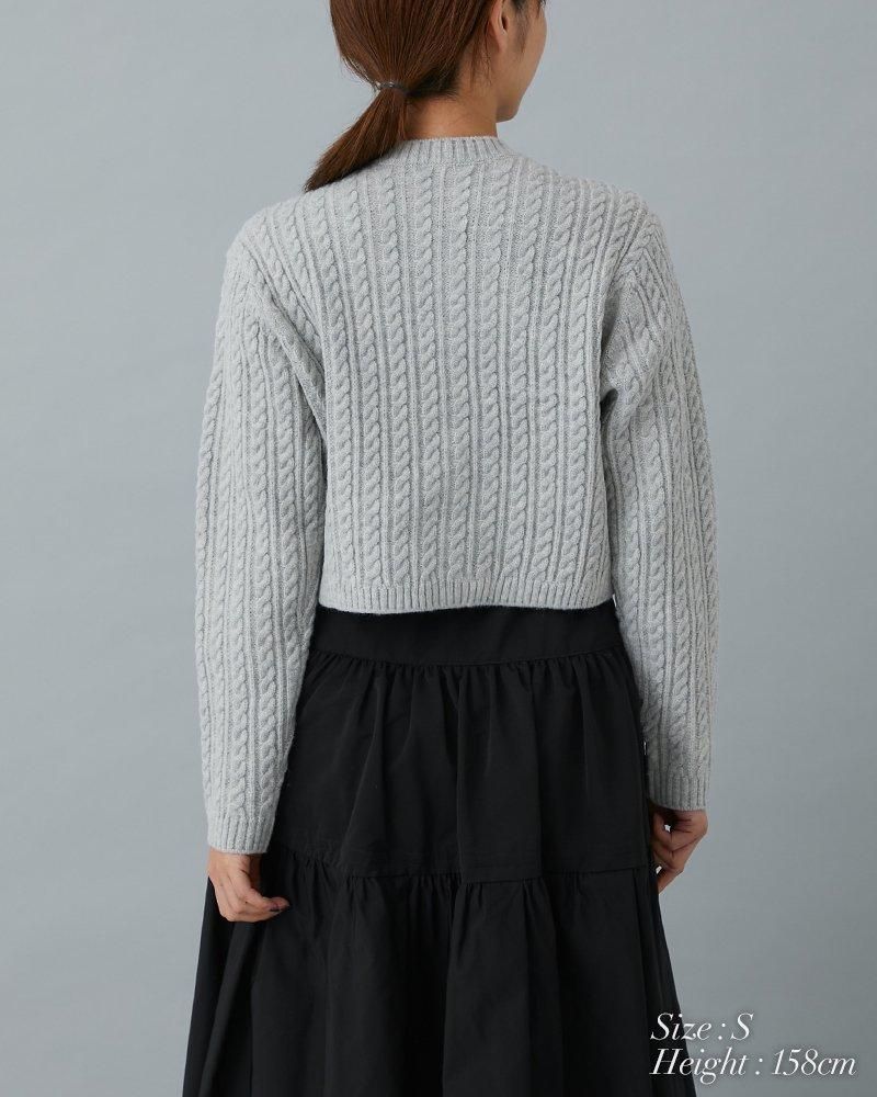 SEVENTEN byMIHO KAWAHITO アップリケケーブルカーディガン