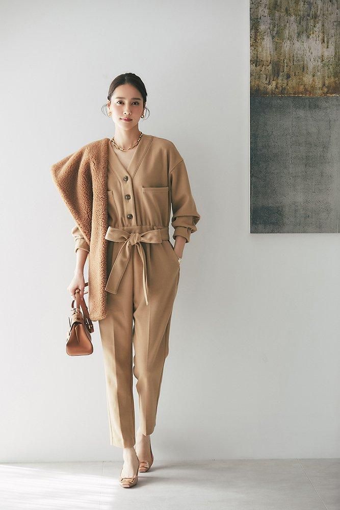 ウールライクオールインワン(キャメル) - seventen