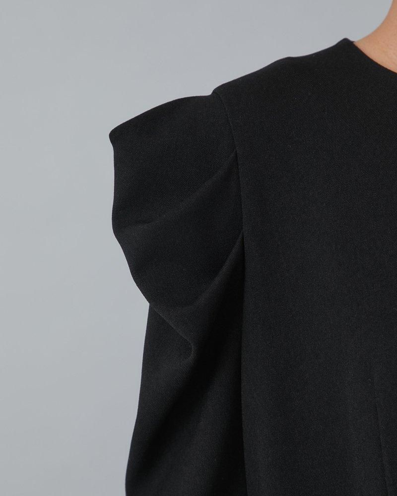 ウールライクティアードワンピース(ブラック) - seventen