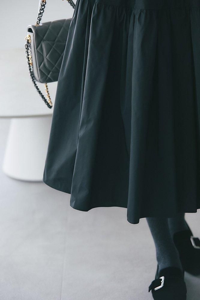 ソフトボーンタフタスカート(ブラック) - seventen