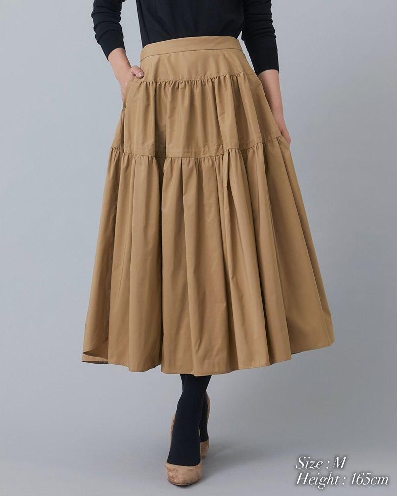 ソフトボーンタフタスカート(ベージュ) - seventen