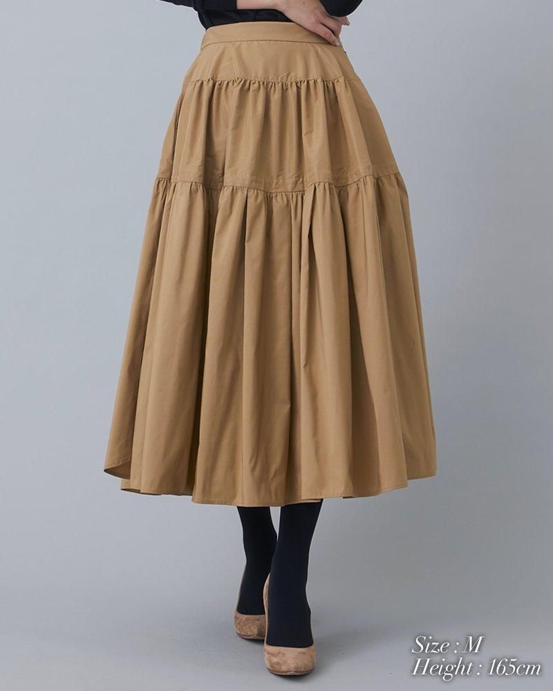 ソフトボーンタフタスカート(ベージュ) - seventen
