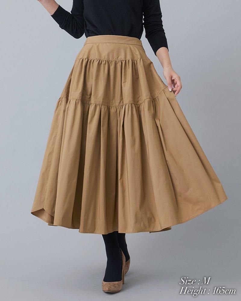 ソフトボーンタフタスカート(ベージュ) - seventen