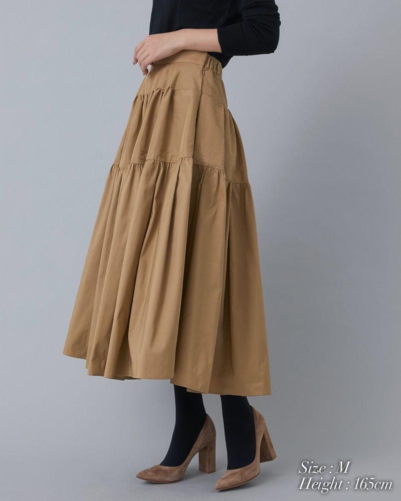 ソフトボーンタフタスカート(ベージュ) - seventen