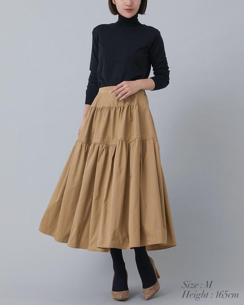 ソフトボーンタフタスカート(ベージュ) - seventen