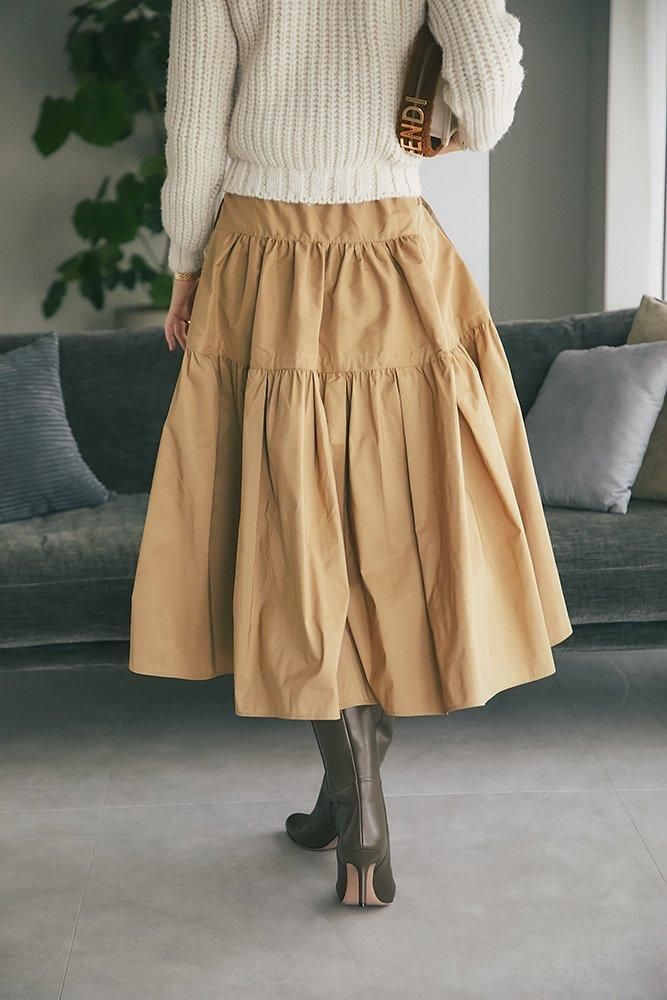 ソフトボーンタフタスカート(ベージュ) - seventen