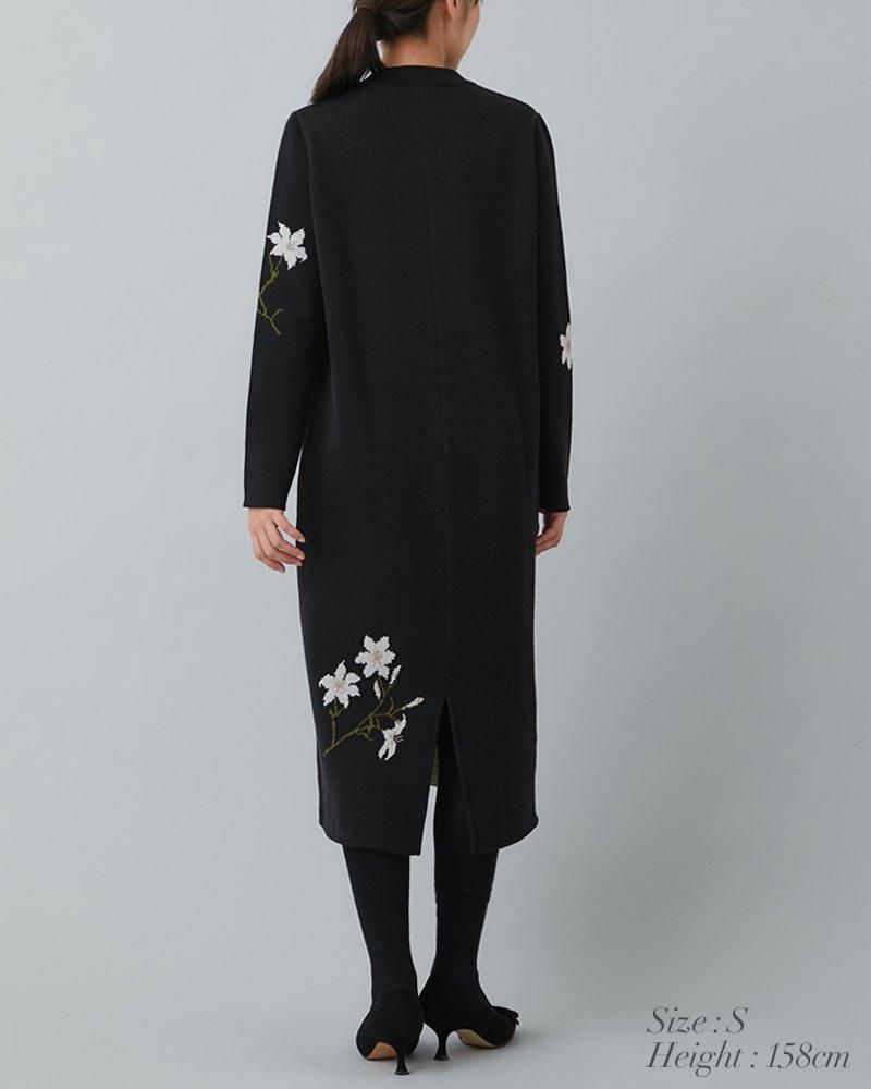 リリーラメジャガードニットワンピース(ブラック) - seventen