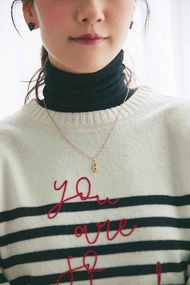 20％off】so loved ニットプルオーバー(ブラック×ホワイト) - seventen