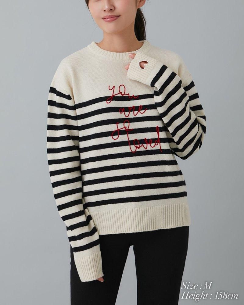 セブンテン　so lovedニット 20％off】so loved ニットプルオーバー(グレー) - seventen