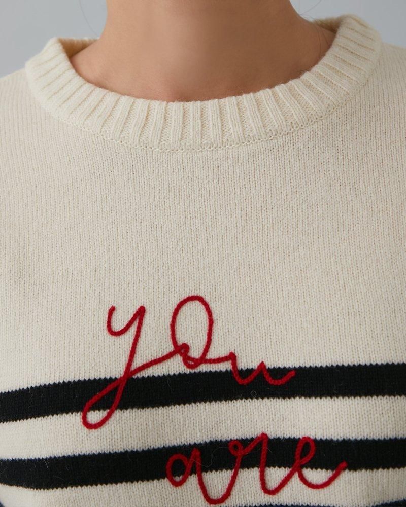 20％off】so loved ニットプルオーバー(ブラック×ホワイト) - seventen