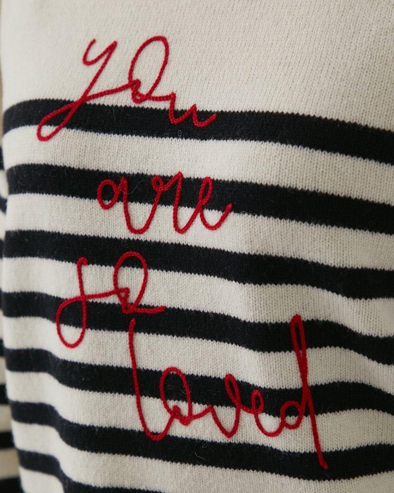 再入荷】so loved ニットプルオーバー(ブラック×ホワイト