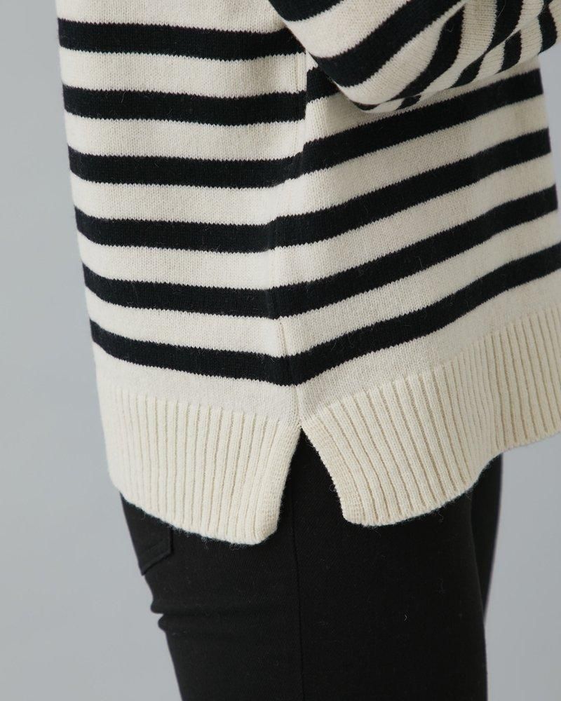 20％off】so loved ニットプルオーバー(ブラック×ホワイト) - seventen