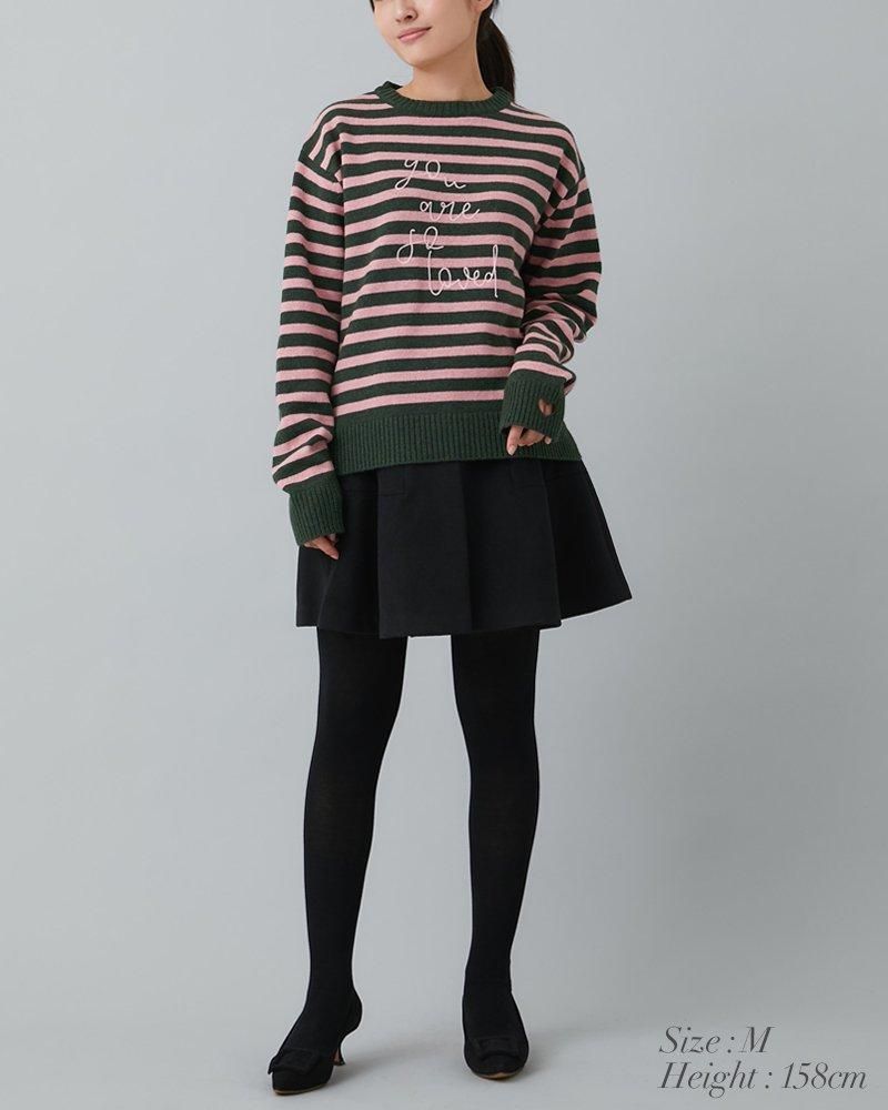 再入荷】so loved ニットプルオーバー(ブラック×ホワイト