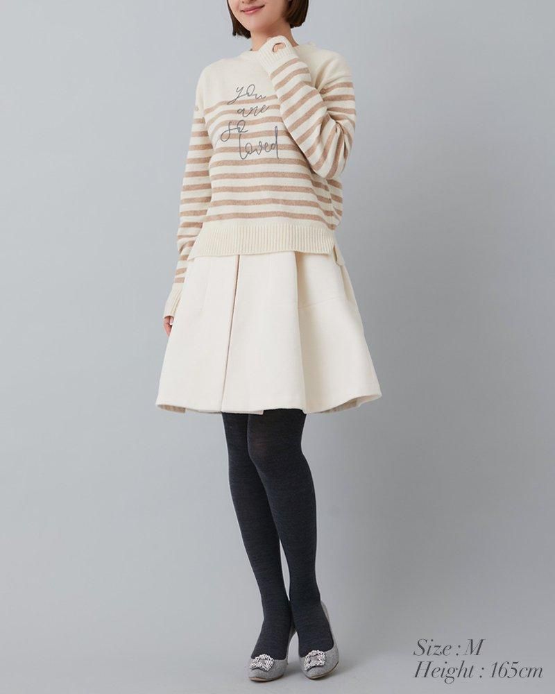 再入荷】so loved ニットプルオーバー(オフホワイト×ベージュ