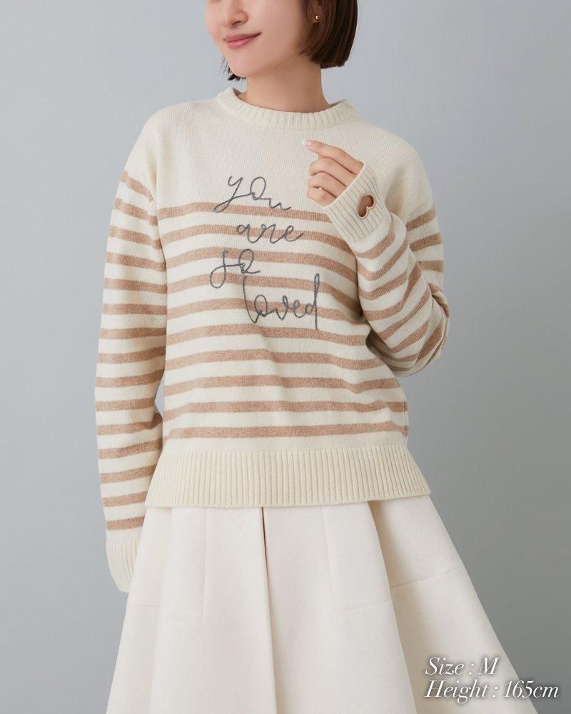 20％off】so loved ニットプルオーバー(ブラウン×スマルト) - seventen