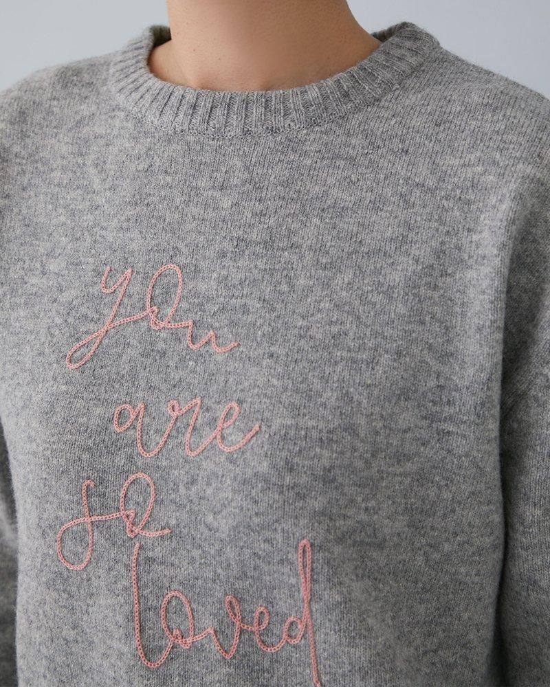 再入荷】so loved ニットプルオーバー(オフホワイト×ベージュ
