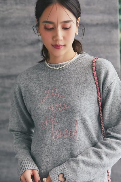 【再入荷】so loved ニットプルオーバー(グレー)