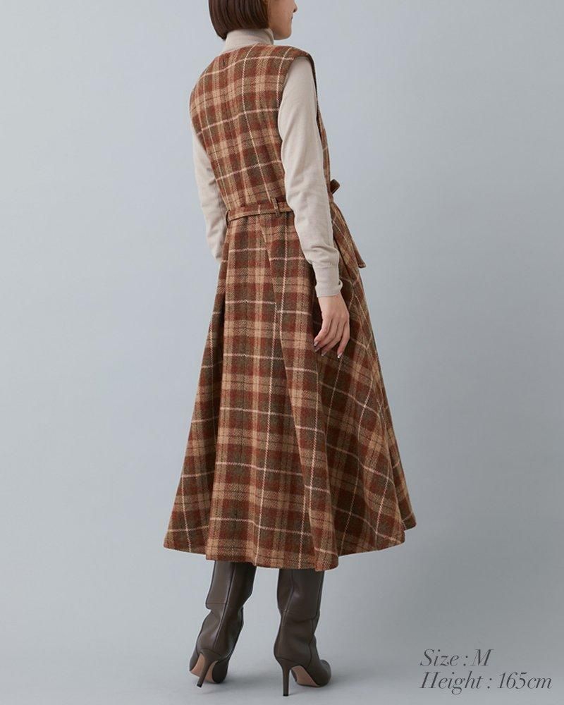 30%off】ウールチェックジャンバースカート(ブラウン) - seventen 30%off】ウールチェックジャンバースカート(ブラウン) - seventen