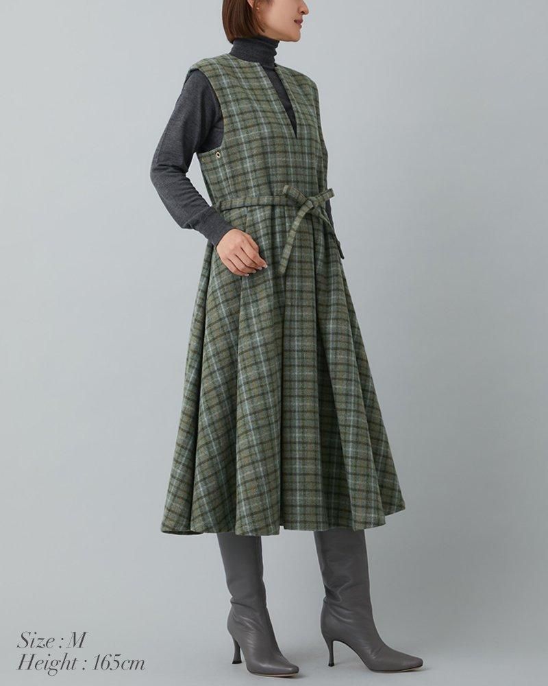 30%off】ウールチェックジャンバースカート(ブラウン) - seventen 30%off】ウールチェックジャンバースカート(ブラウン) - seventen
