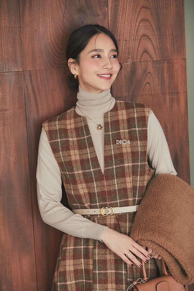30%off】ウールチェックジャンバースカート(ブラウン) - seventen 30%off】ウールチェックジャンバースカート(ブラウン) - seventen
