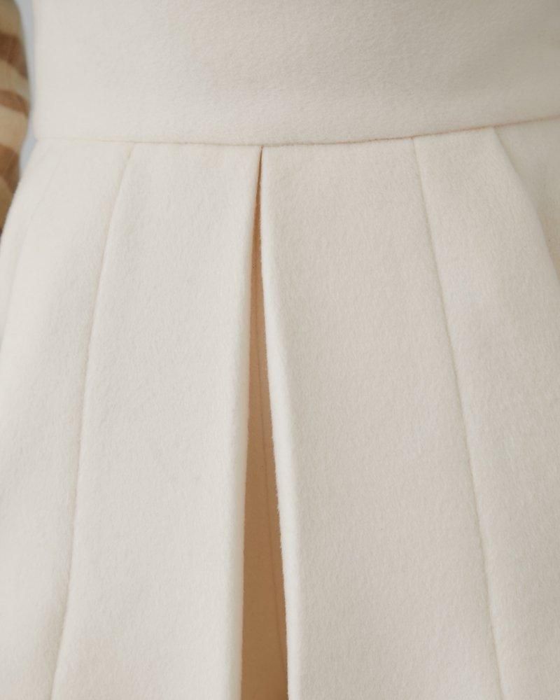 ウールハイウエストフレアキュロット(オフホワイト) - seventen
