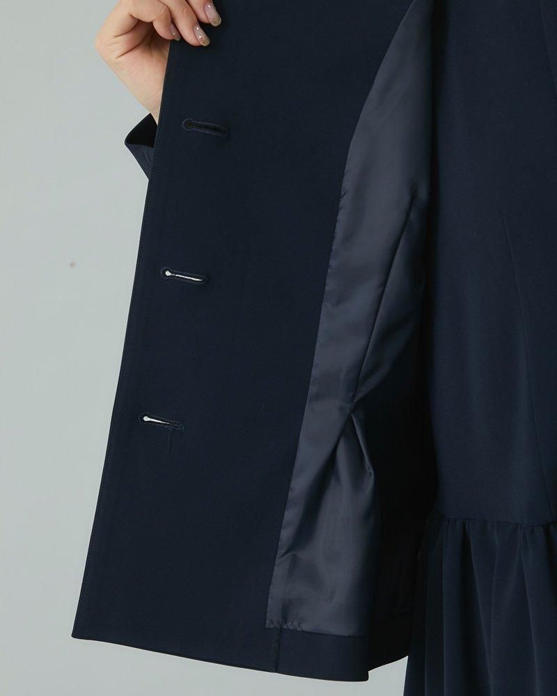 ケープ風ダブルボタンジャケット(ネイビー) - seventen