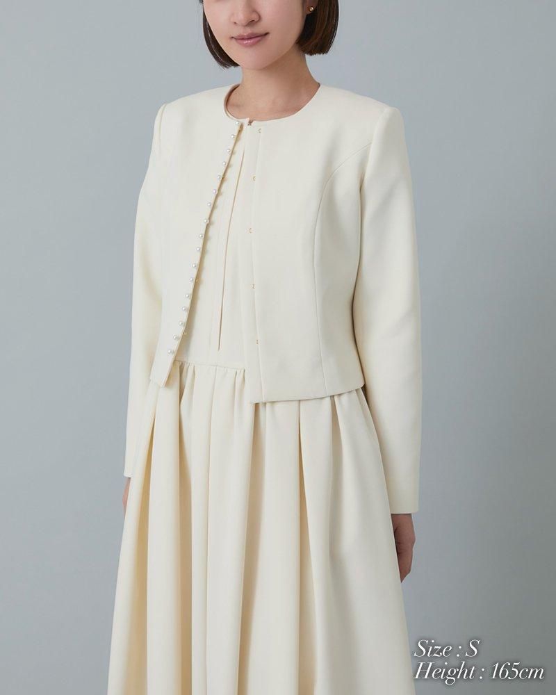 未使用DESIGNWORKS ノーカラージャケット オフホワイト38 未使用DESIGNWORKS ノーカラージャケット オフホワイト38