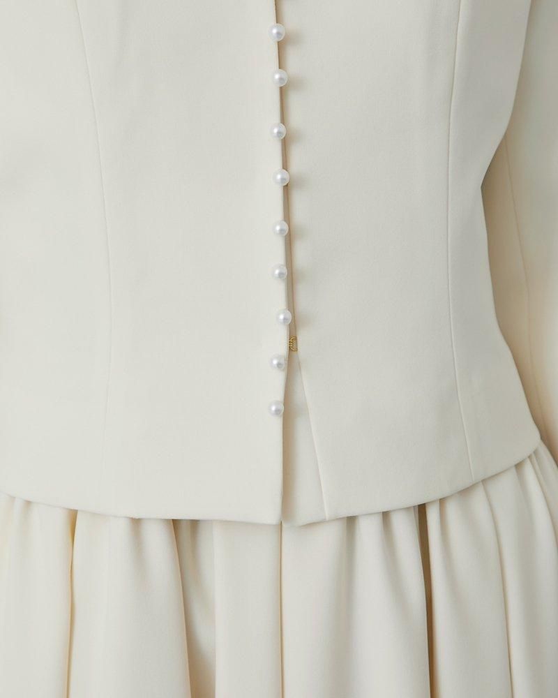 【希少レア】TED BAKER ホワイト ノーカラージャケット　日本未入荷 ホワイト ノーカラージャケット F - メルカリ