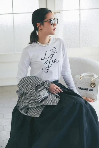 プリントロングTシャツ(ブラック)