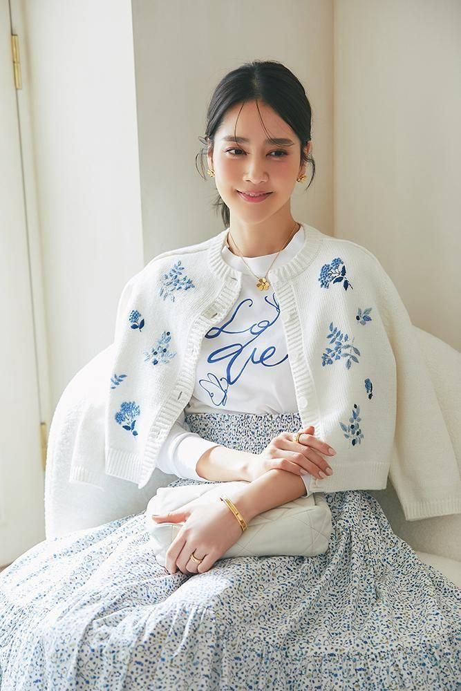 プリントロングTシャツ(ブルー) - seventen