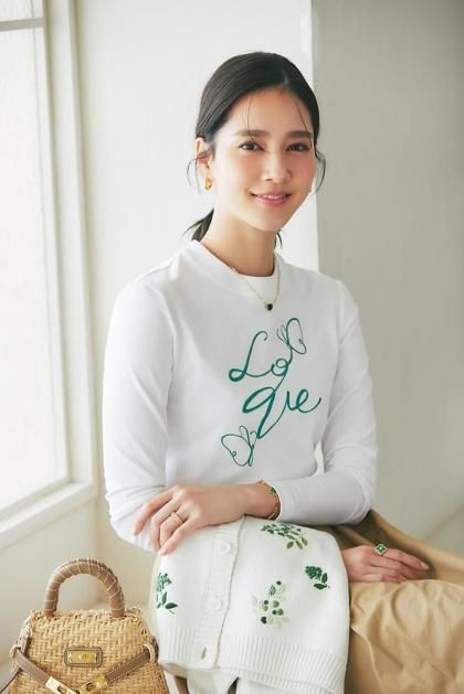 プリントロングTシャツ(グリーン)
