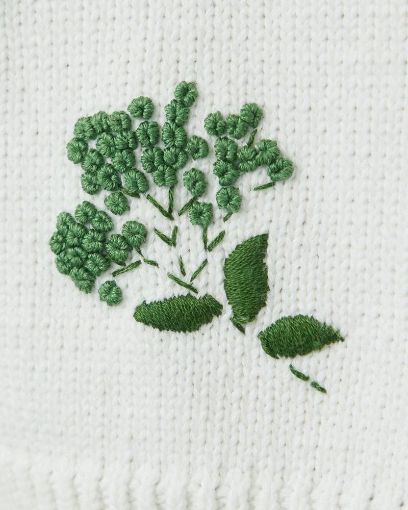 フラワー手刺繍カーディガン(グリーン) - seventen フラワー手刺繍カーディガン(グリーン) - seventen