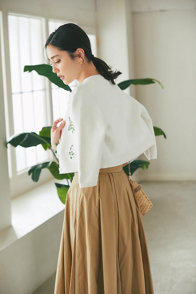 フラワー手刺繍カーディガン(グリーン) - seventen フラワー手刺繍カーディガン(グリーン) - seventen