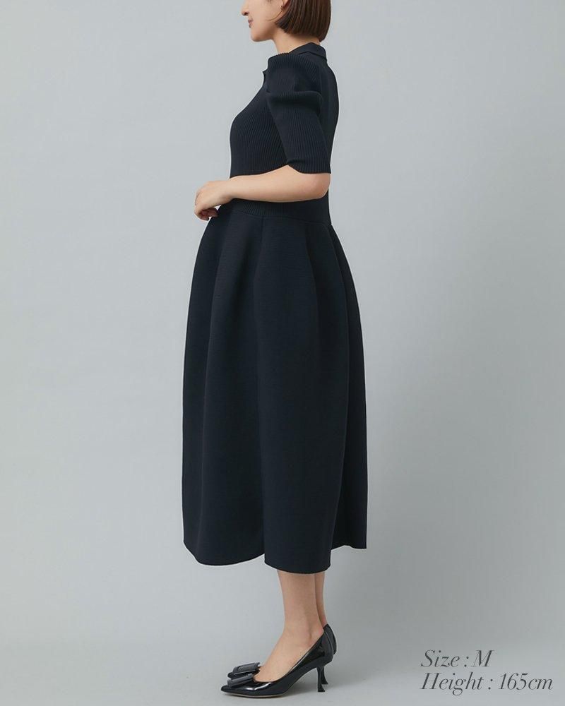 20％off】ポロニットドレス(オフホワイト×ネイビー) - seventen