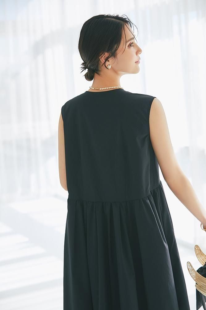 ノースリーブボウタイワンピース(ブラック) - seventen
