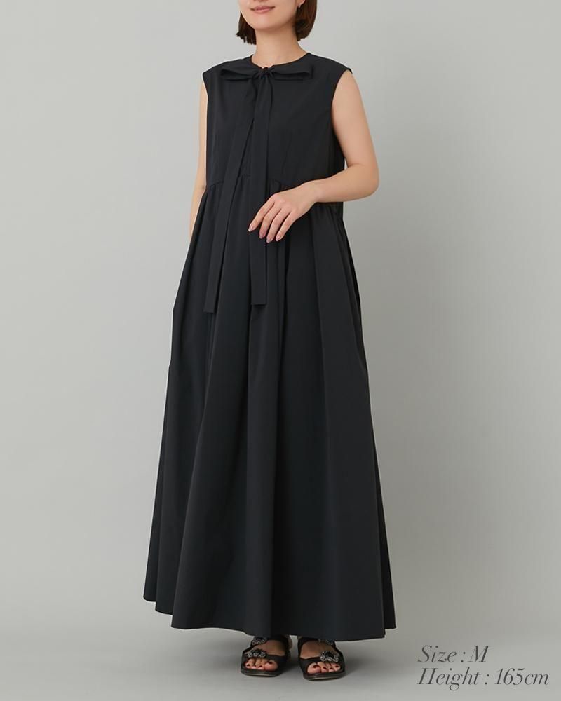 ノースリーブボウタイワンピース(ブラック) - seventen