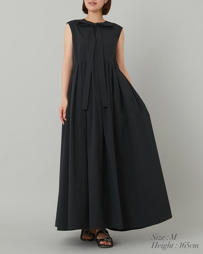 seven ten ノースリーブボウタイワンピース ノースリーブボウタイワンピース(ブルーギンガム) - seventen