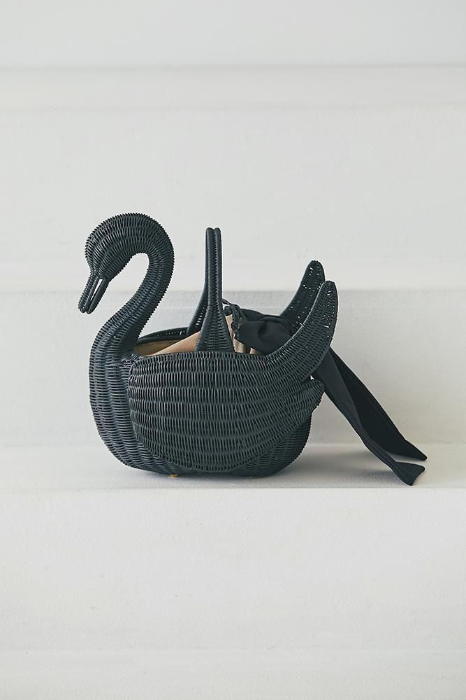 20％off】スワンラタンバッグ(ブラック) - seventen