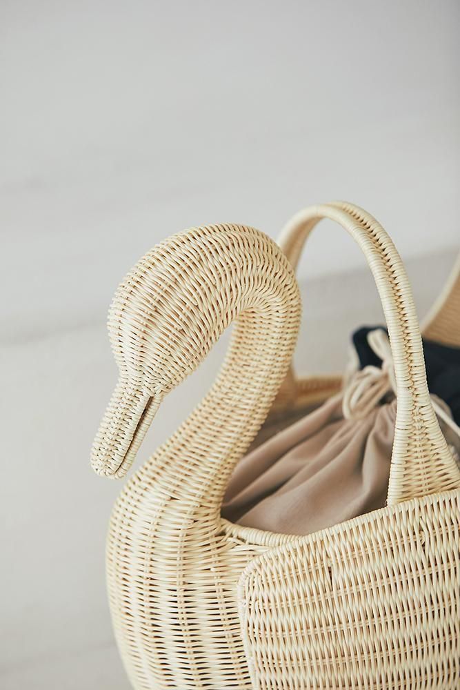 スワンラタンバッグ(ナチュラルオフ) - seventen