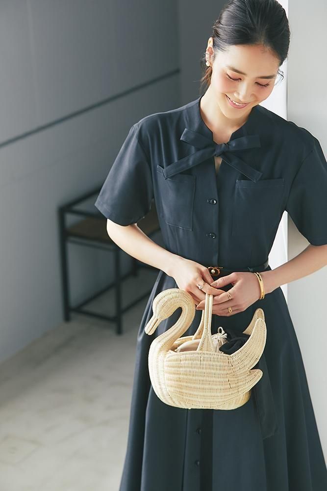 スワンラタンバッグ(ナチュラルオフ) - seventen