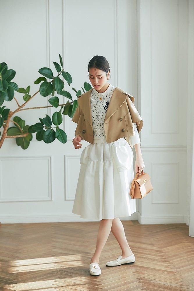 ダブルブレストショートジャケット(ベージュ) - seventen