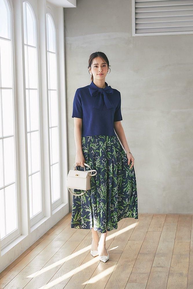 IFW49 ドローストリング付きスカート 青 チェックタイトスカート