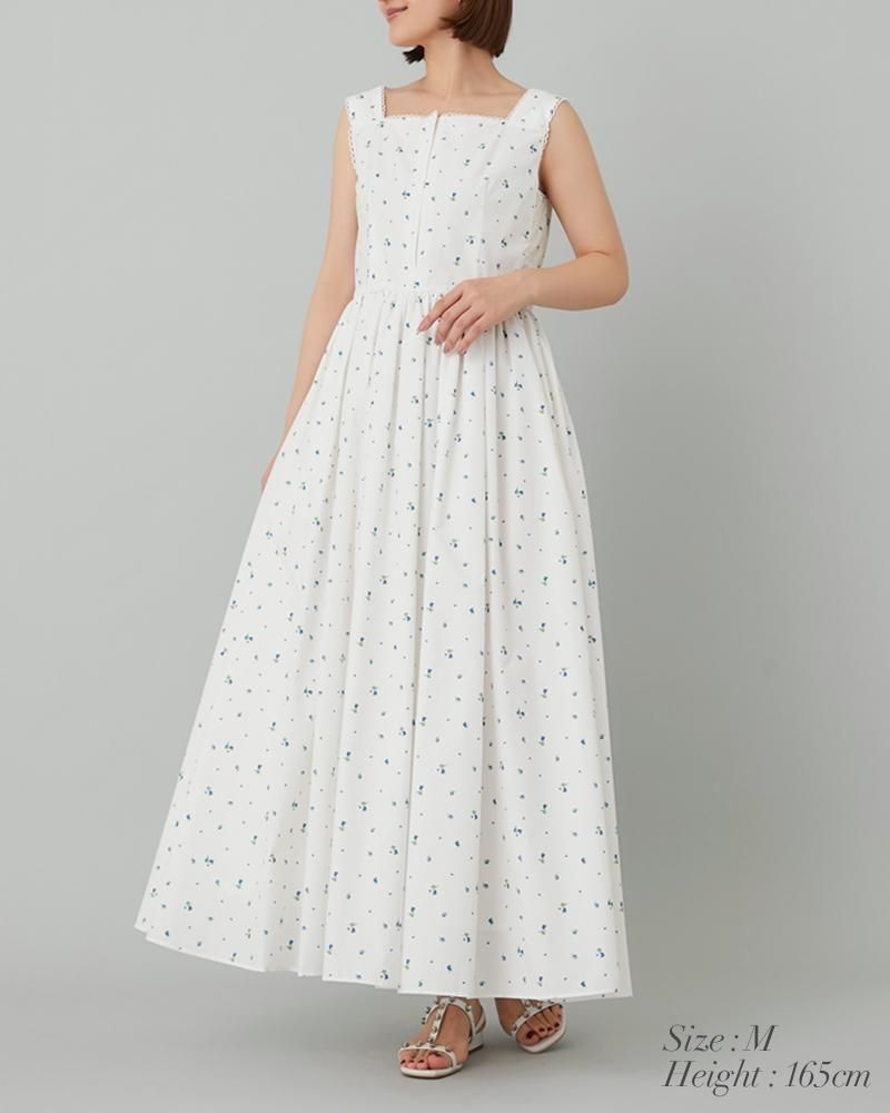 再入荷】プリントスクエアネックワンピース(小花柄) - seventen